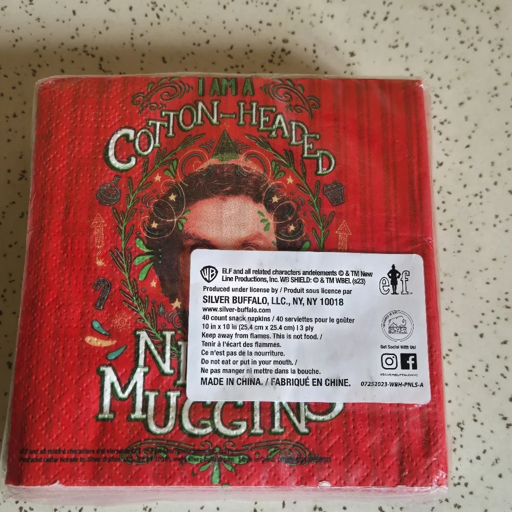 Cotton-Headed Ninny Muggins Red Napkins - 40 Count NIP